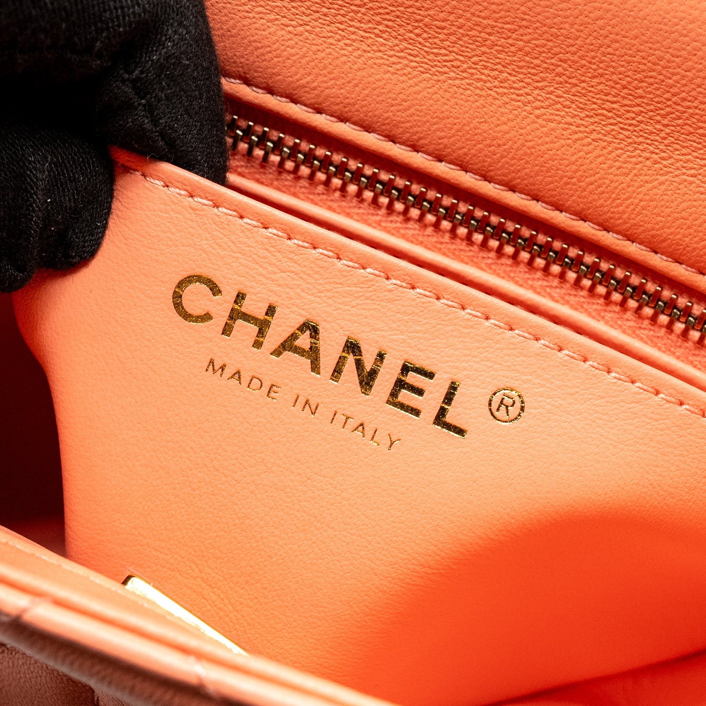 Chanel Pearl Crush Mini Square Lambskin Coral  (Microchip)