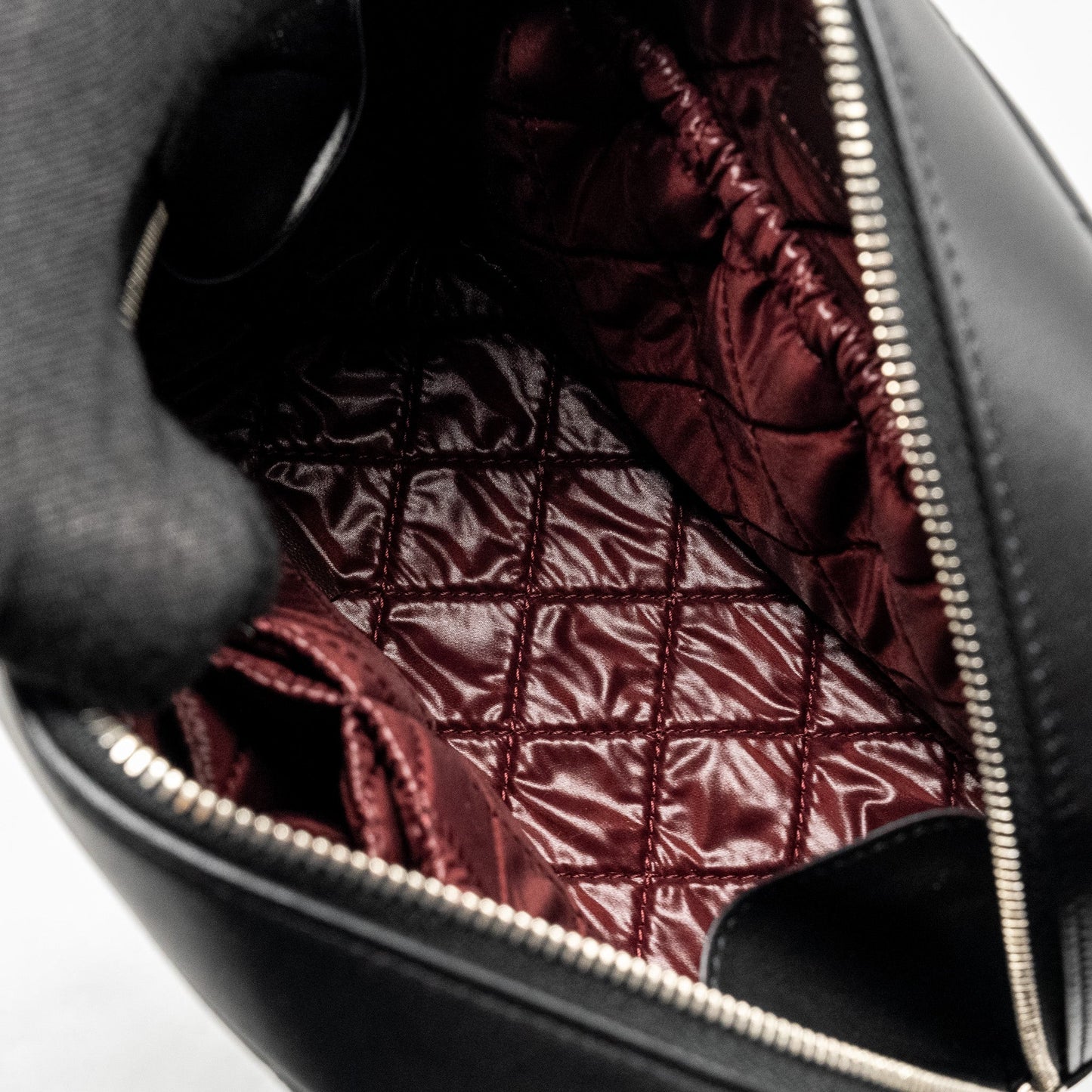 CHANEL Quilted Cosmetic Pouch Lambskin Black