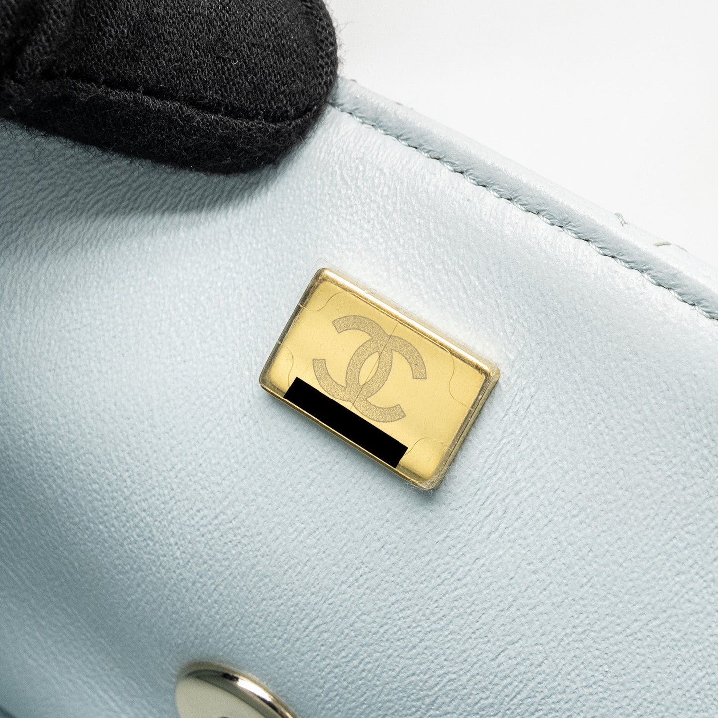 Chanel Top Handle Mini Rectangular Flap Bag Lambskin Light Blue L (microchip)