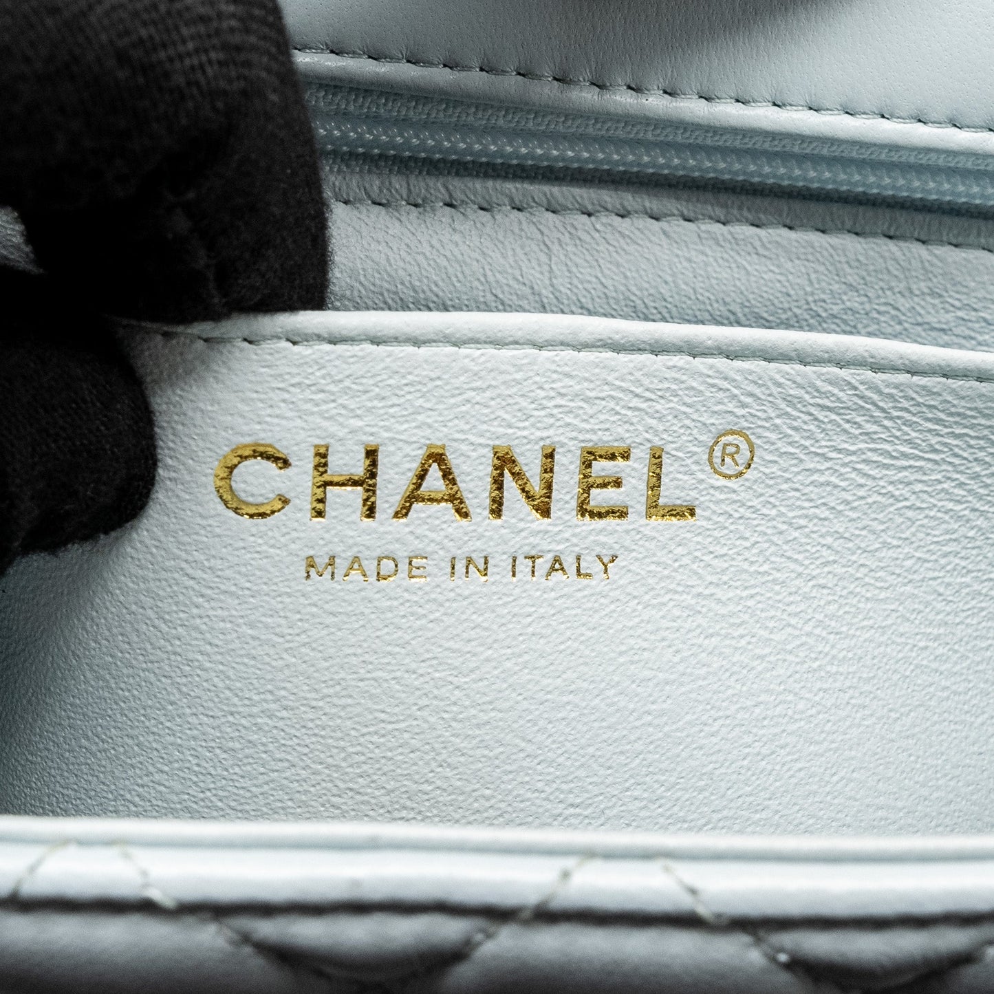 Chanel Top Handle Mini Rectangular Flap Bag Lambskin Light Blue L (microchip)