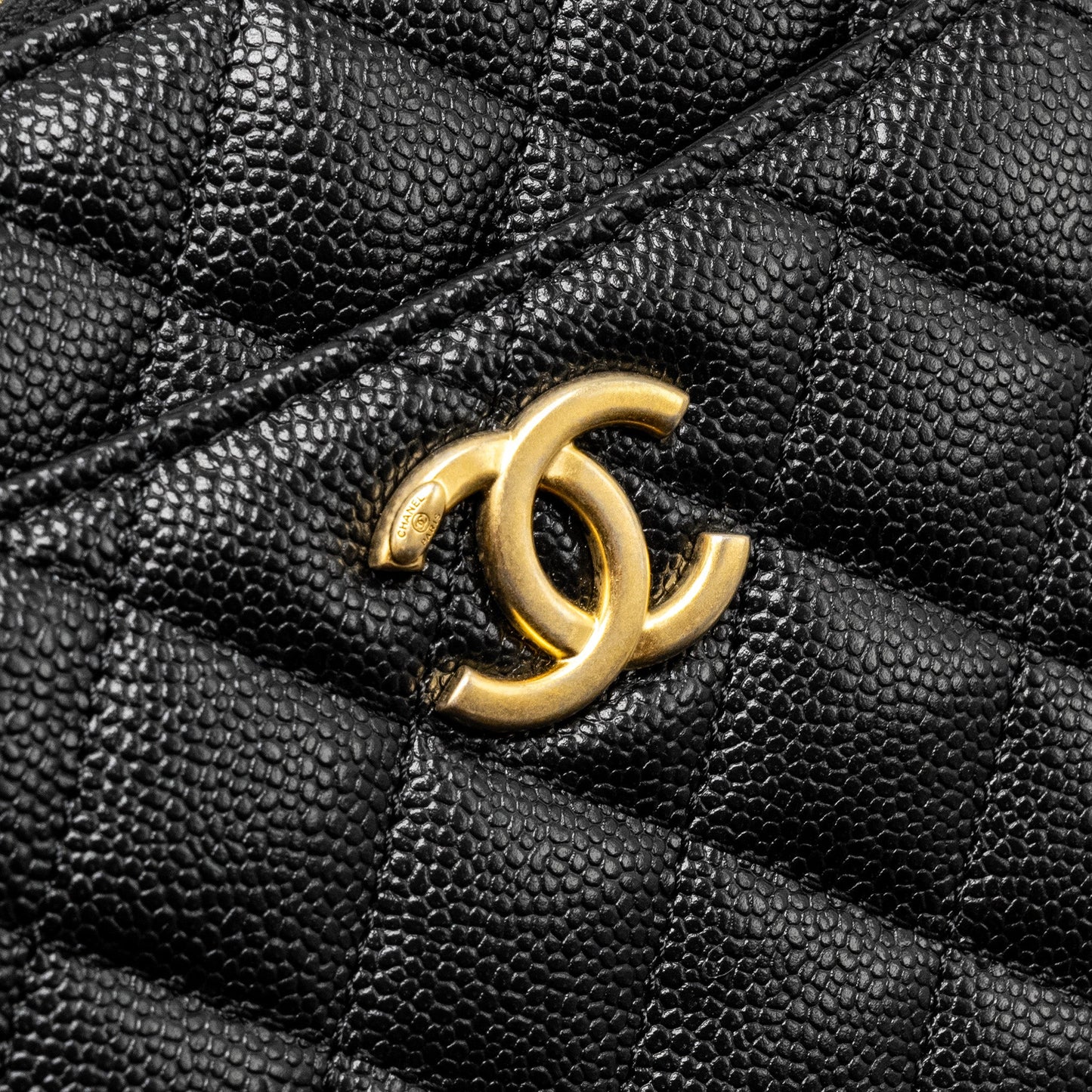 CHANEL 22s Letter Top Handle Small Vanity Case Caviar Black Brushed  (Microchip)