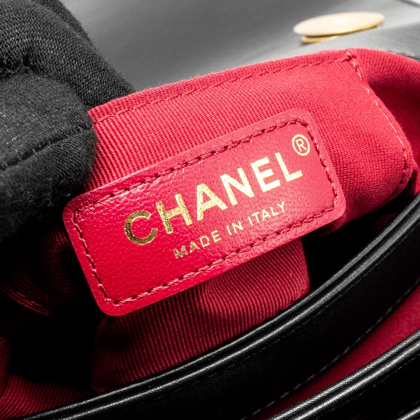 CHANEL Seasonal Flap Bag Giant Chain Handle with Pearl Calfskin Black Brush  (Microchip)