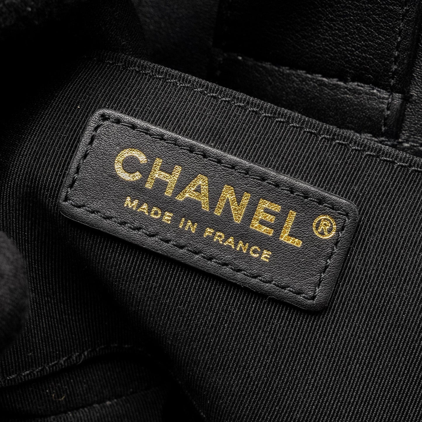 CHANEL Giant CC Logo Mini Tote Bag Lambskin Black