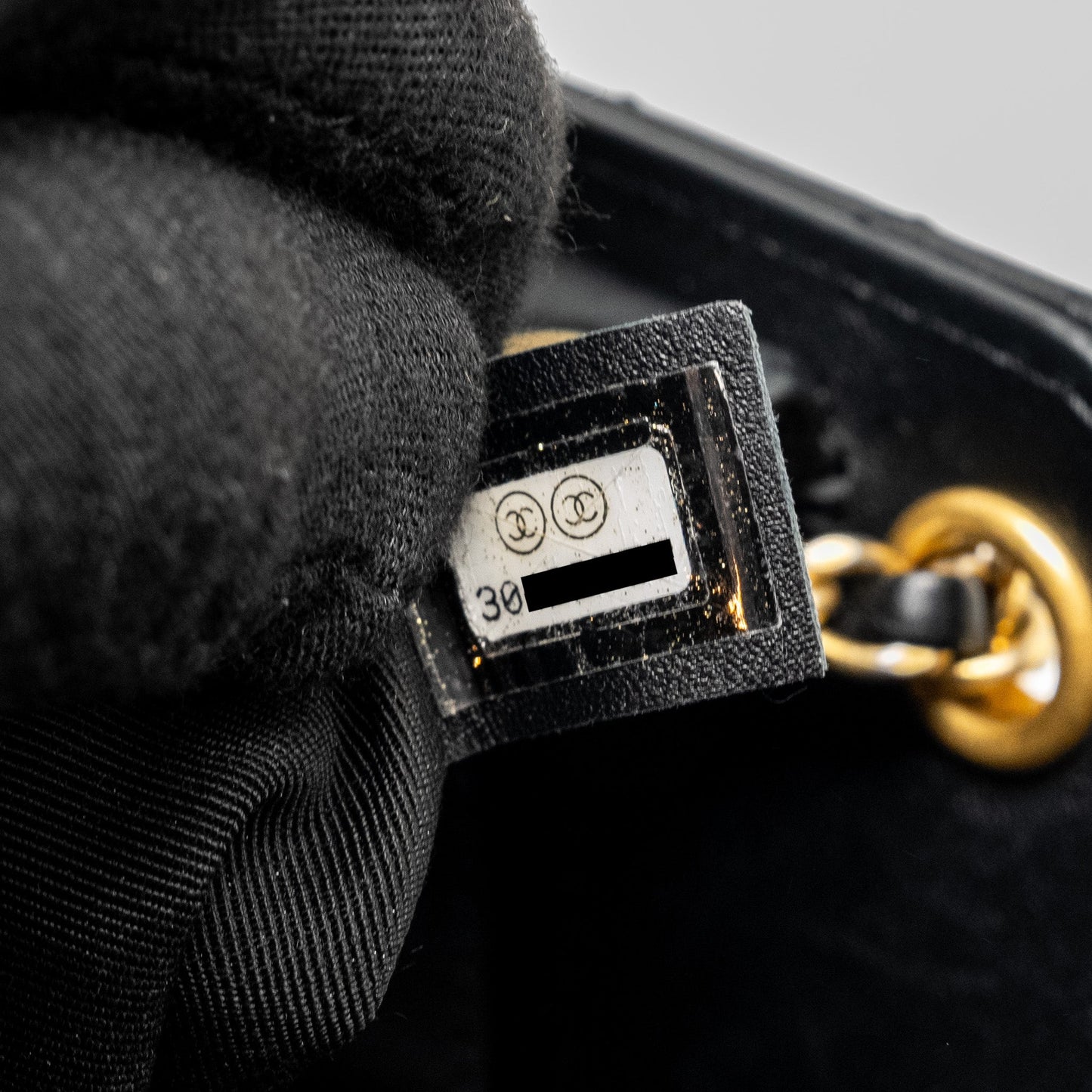 CHANEL Giant CC Logo Mini Tote Bag Lambskin Black