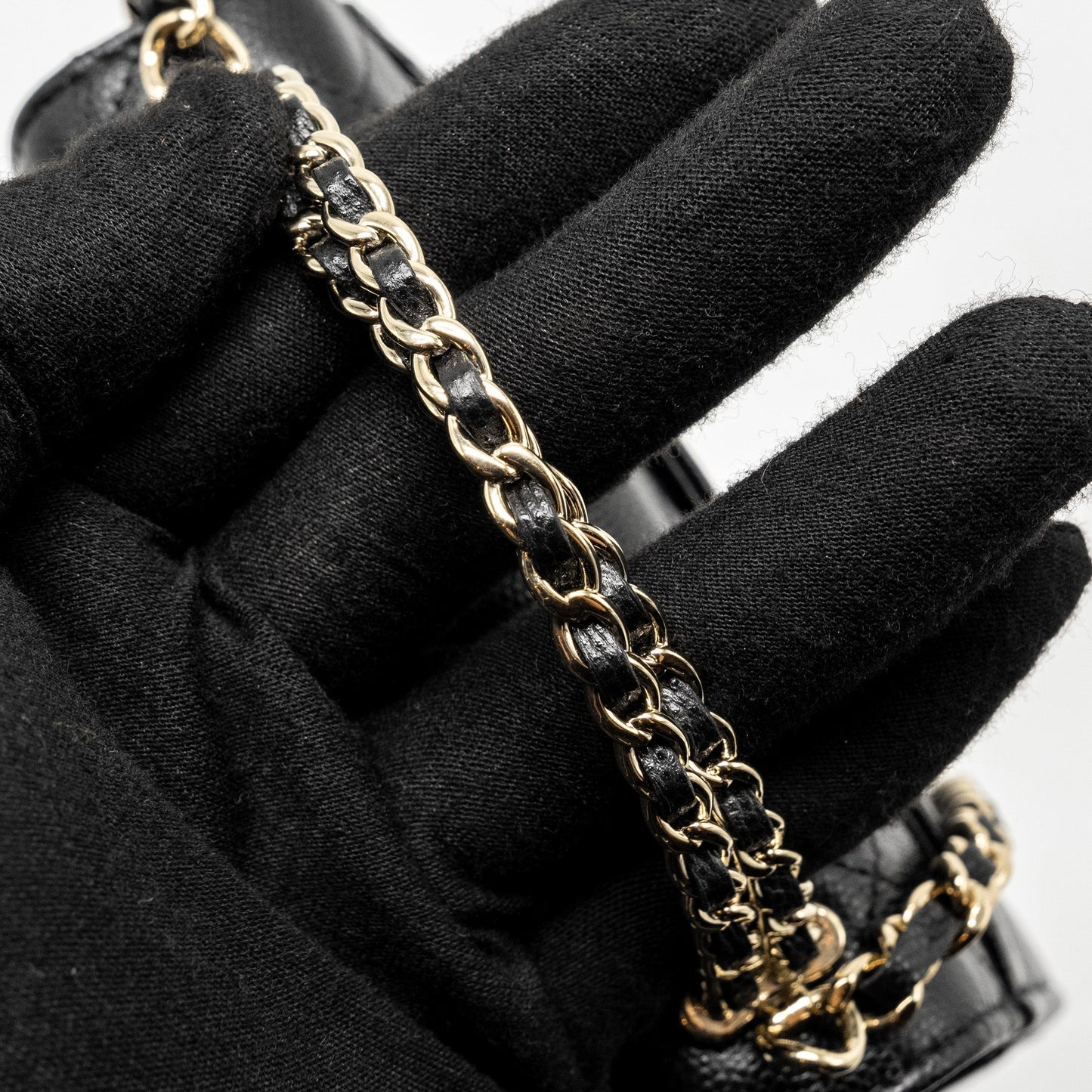 Chanel Top Handle Mini Flap Bag with Chain caviar black L (microchip)