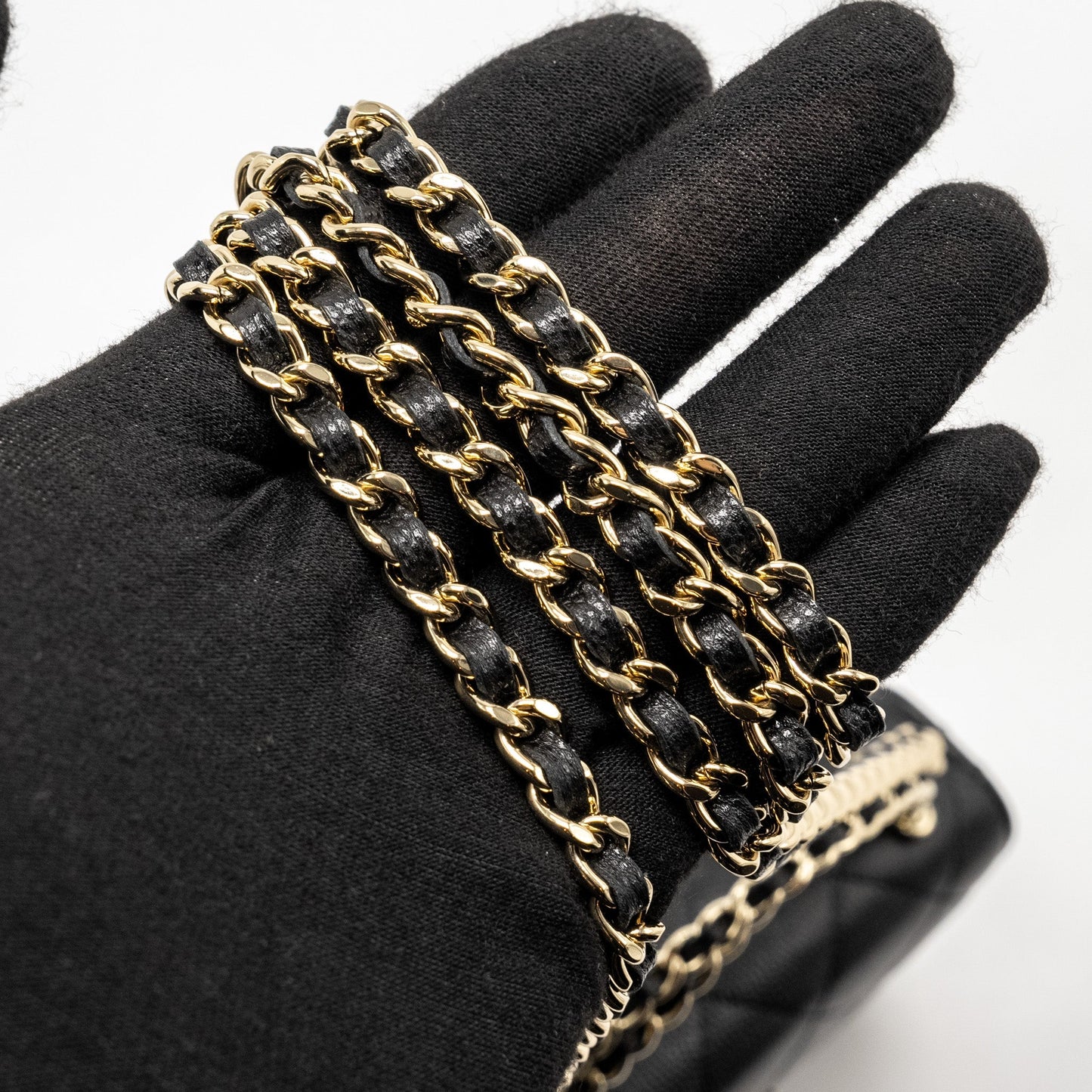 Chanel Top Handle Mini Flap Bag with Chain caviar black L (microchip)