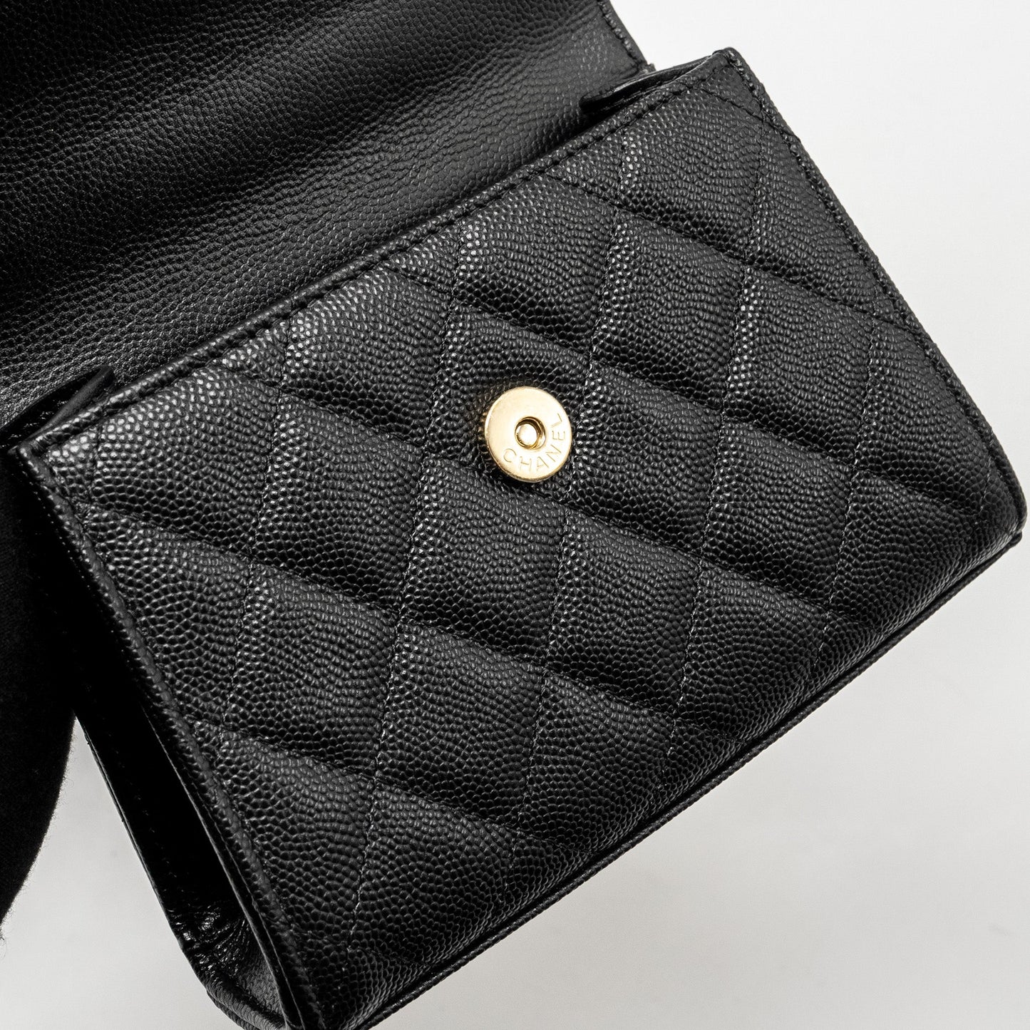 Chanel Top Handle Mini Flap Bag with Chain caviar black L (microchip)