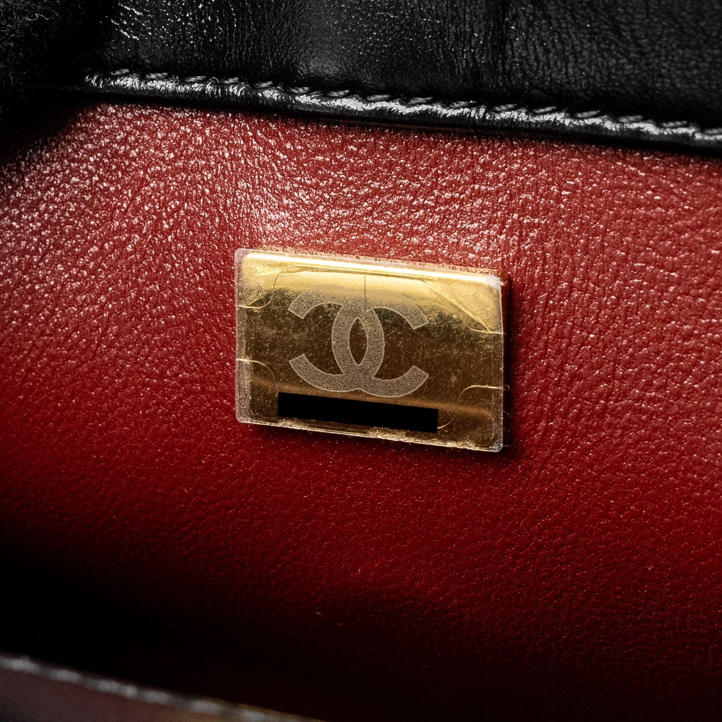 Chanel gold crush mini flap bag calfskin black  (microchip)