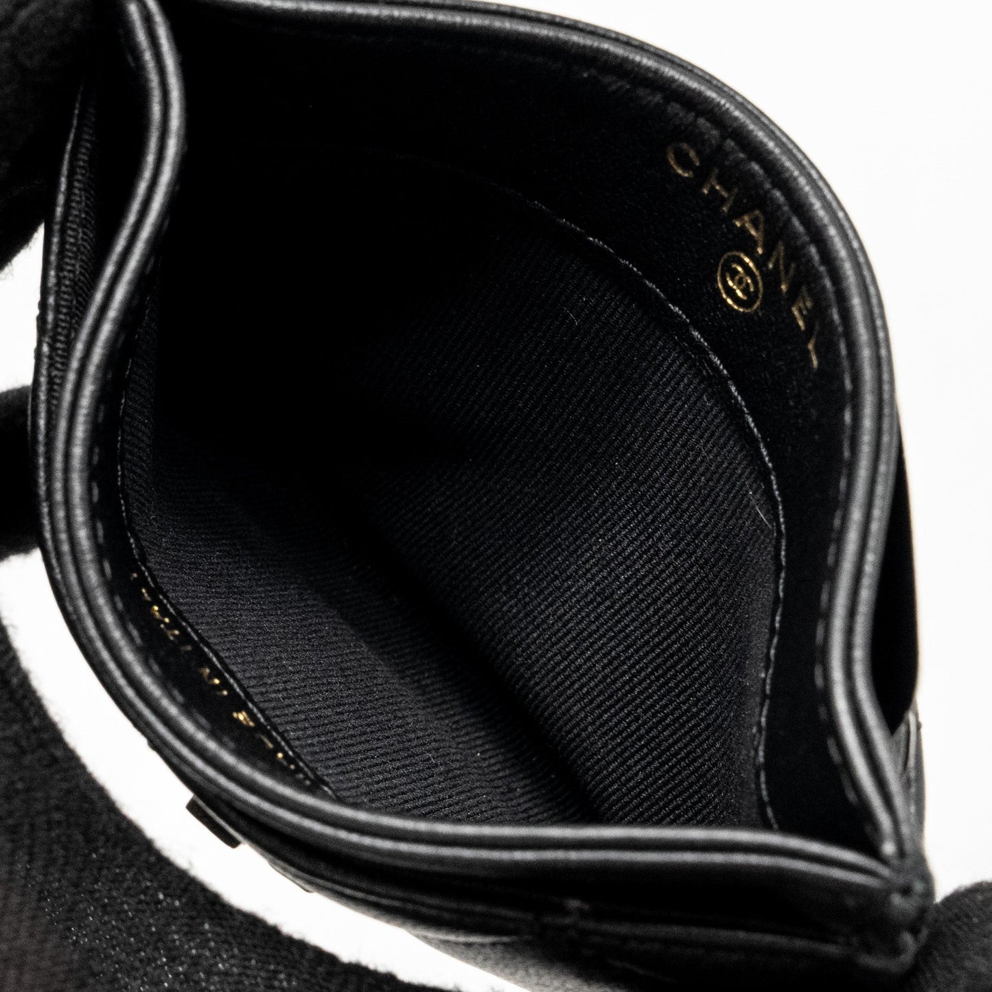 Chanel Detail CC Logo Card Holder Lambskin Black L (microchip)