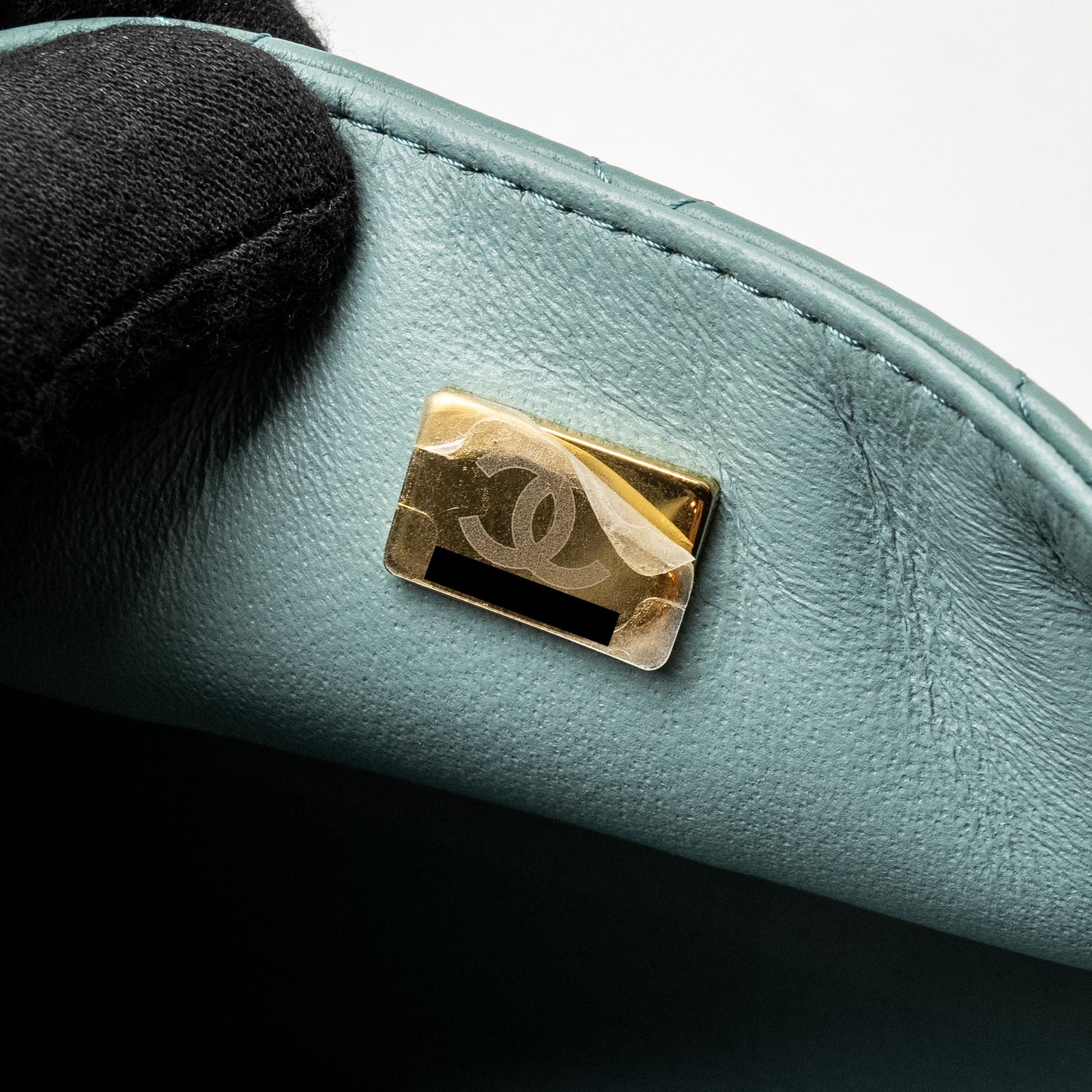 Chanel Mini Square Flap Bag Lambskin Green L (Microchip)
