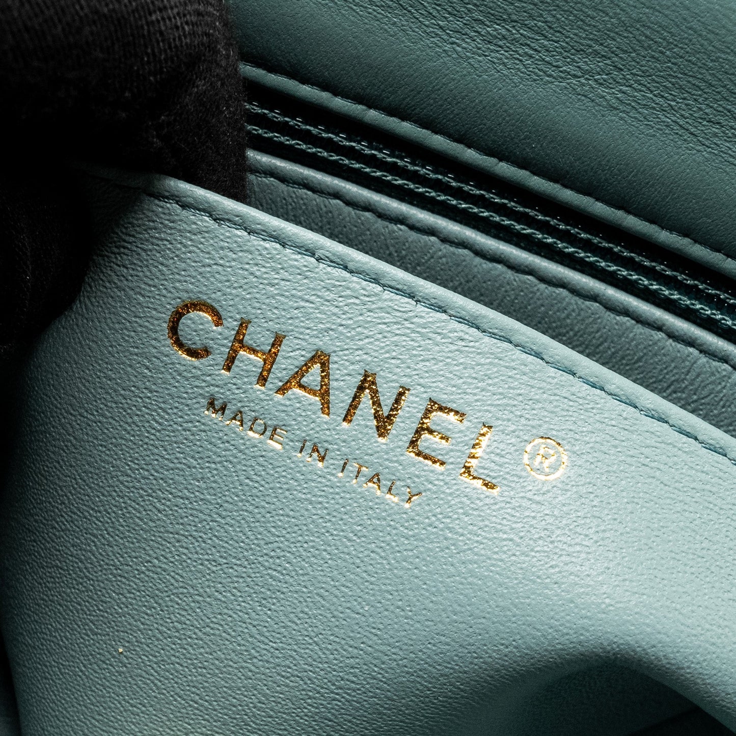Chanel Mini Square Flap Bag Lambskin Green L (Microchip)