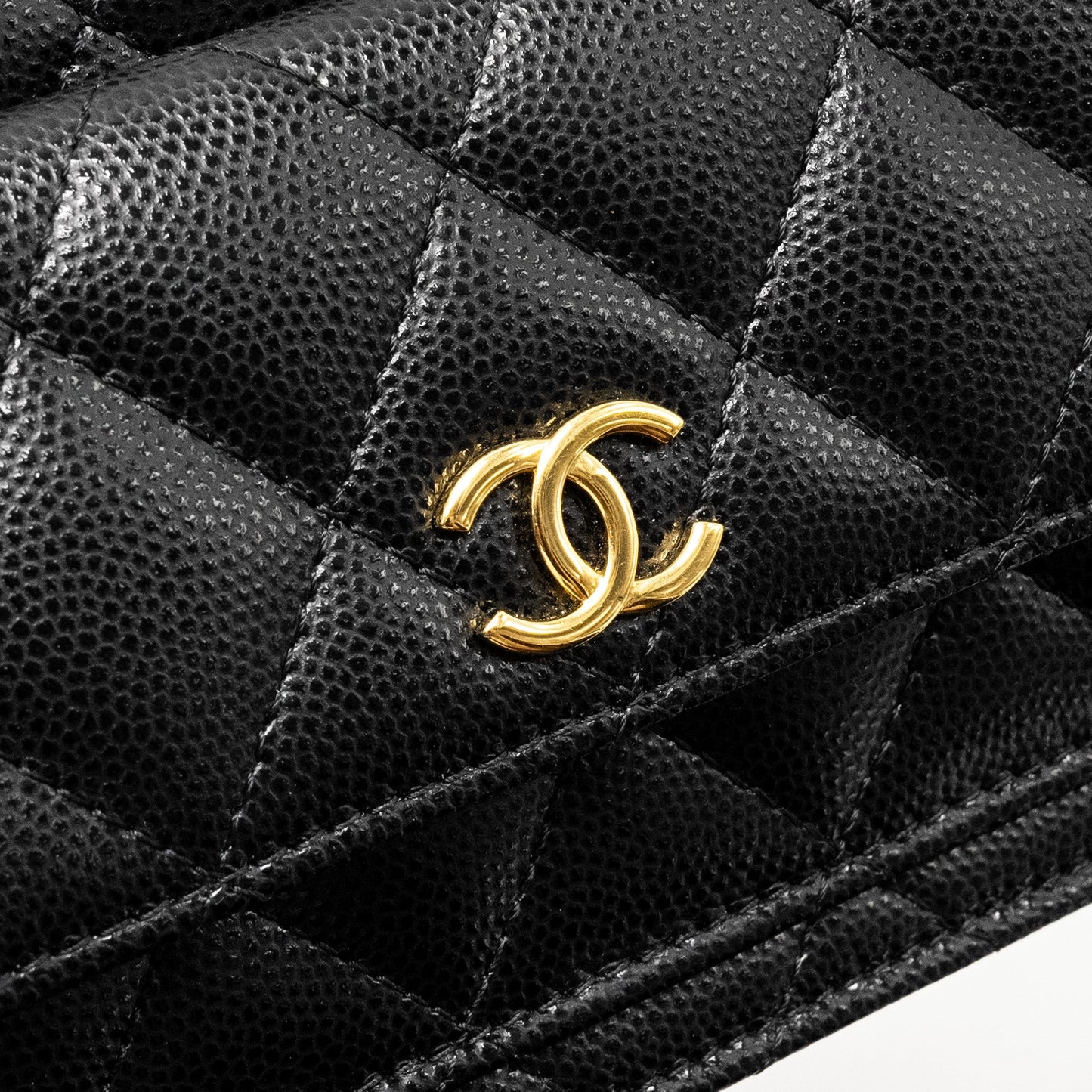 Chanel flap wallet with chain caviar black  (microchip)