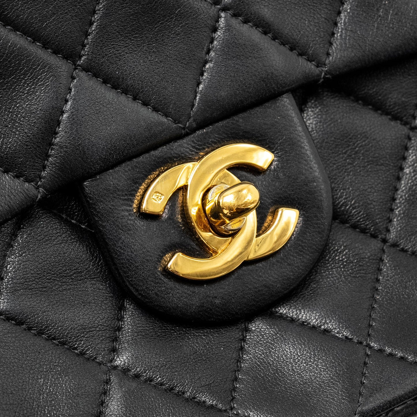 Chanel  Mini Square Flap Bag Lambskin Black