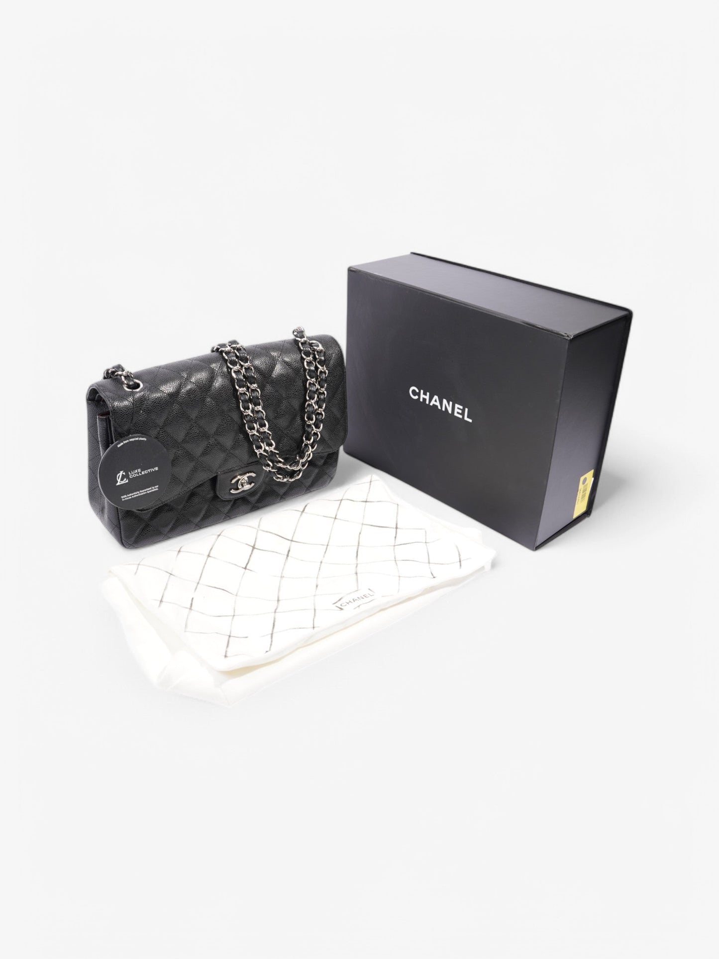 Chanel Classic Double Flap Black Caviar Leather Jumbo