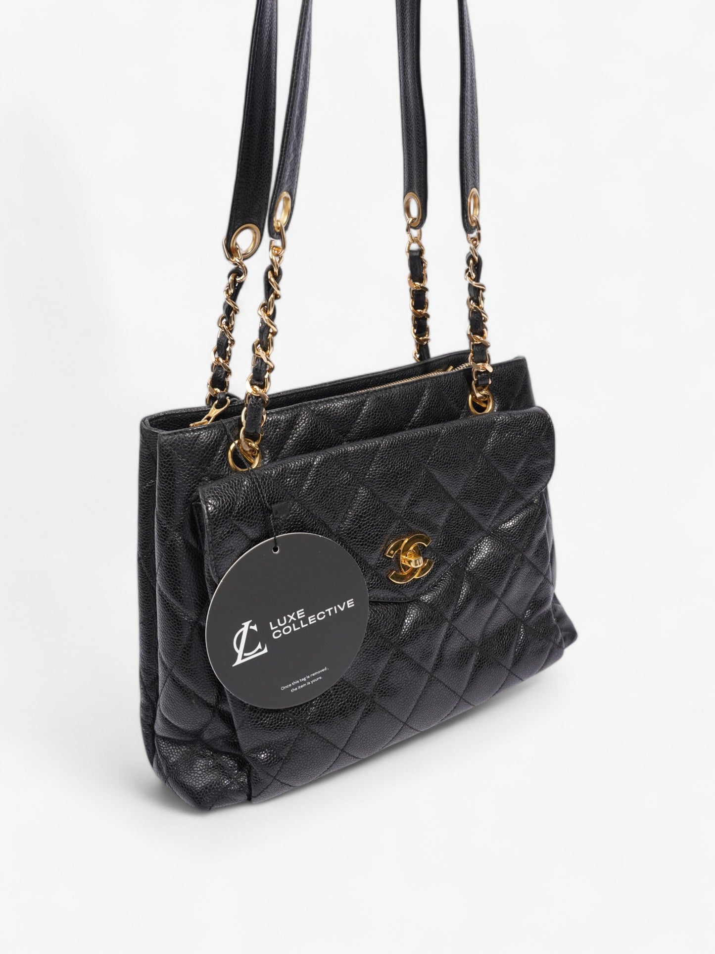 Chanel Cocomark Shoulder Bag Black Caviar Leather