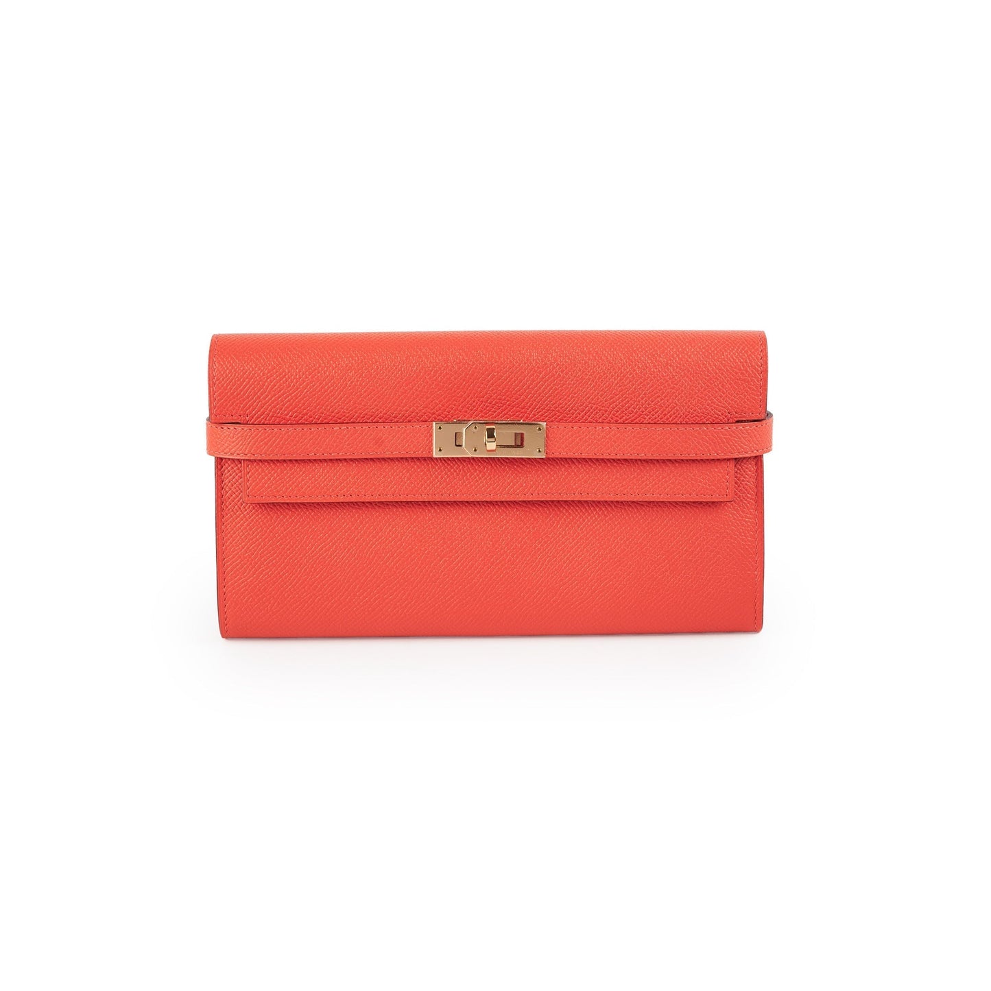 Hermes Kelly Long Wallet Epsom Rose Jaipur X Stamp (2016)