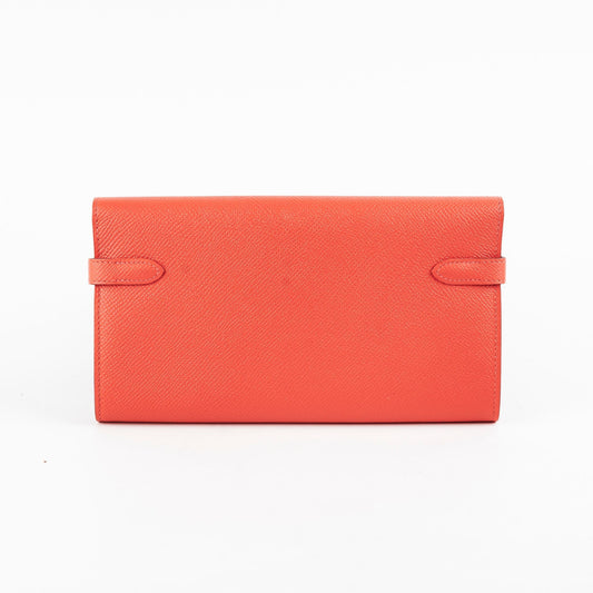 Hermes Kelly Long Wallet Epsom Rose Jaipur X Stamp (2016)