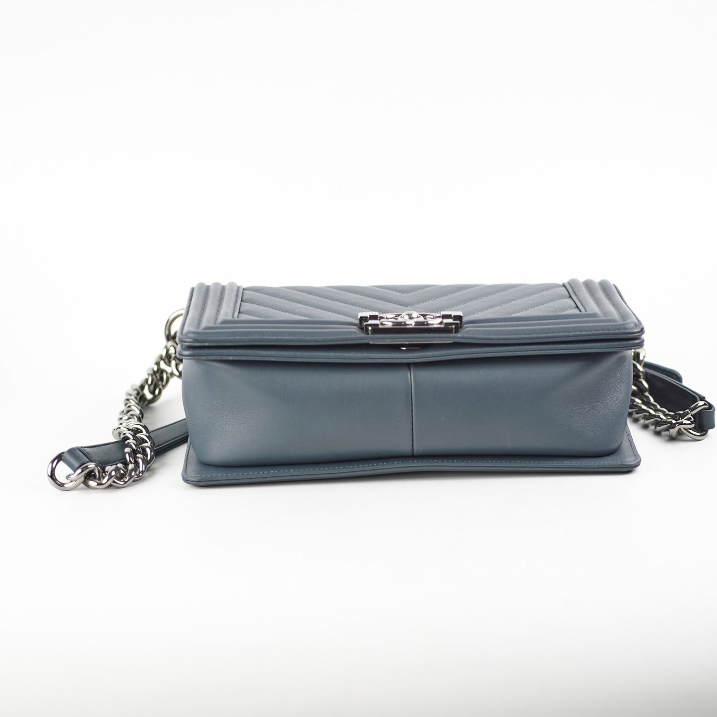 Chanel Old Medium Chevron Boy Grey