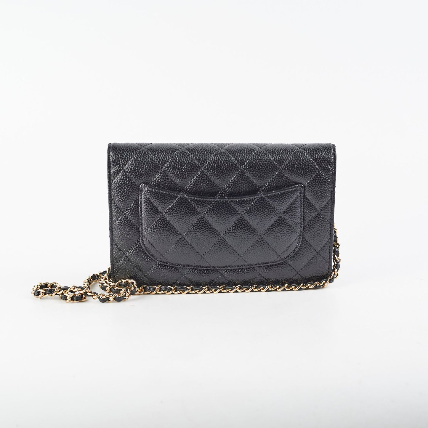 Chanel Black Wallet On Chain WOC Caviar Black