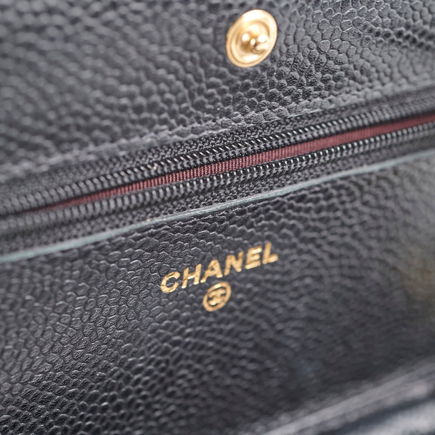 Chanel Black Wallet On Chain WOC Caviar Black