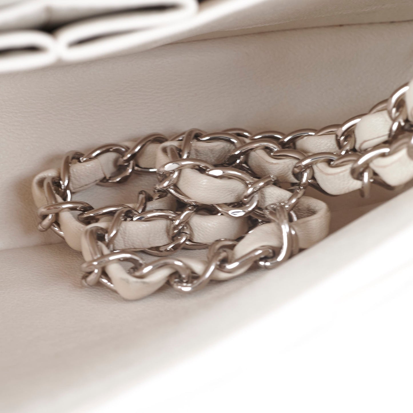 Chanel Classic Flap Small Lambskin Chevron Cream - Series 31