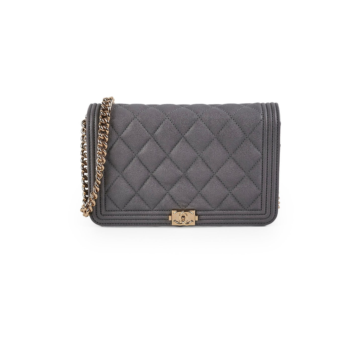 Deal of the Week - Chanel Boy Caviar Wallet On Chain Grey -30 Series