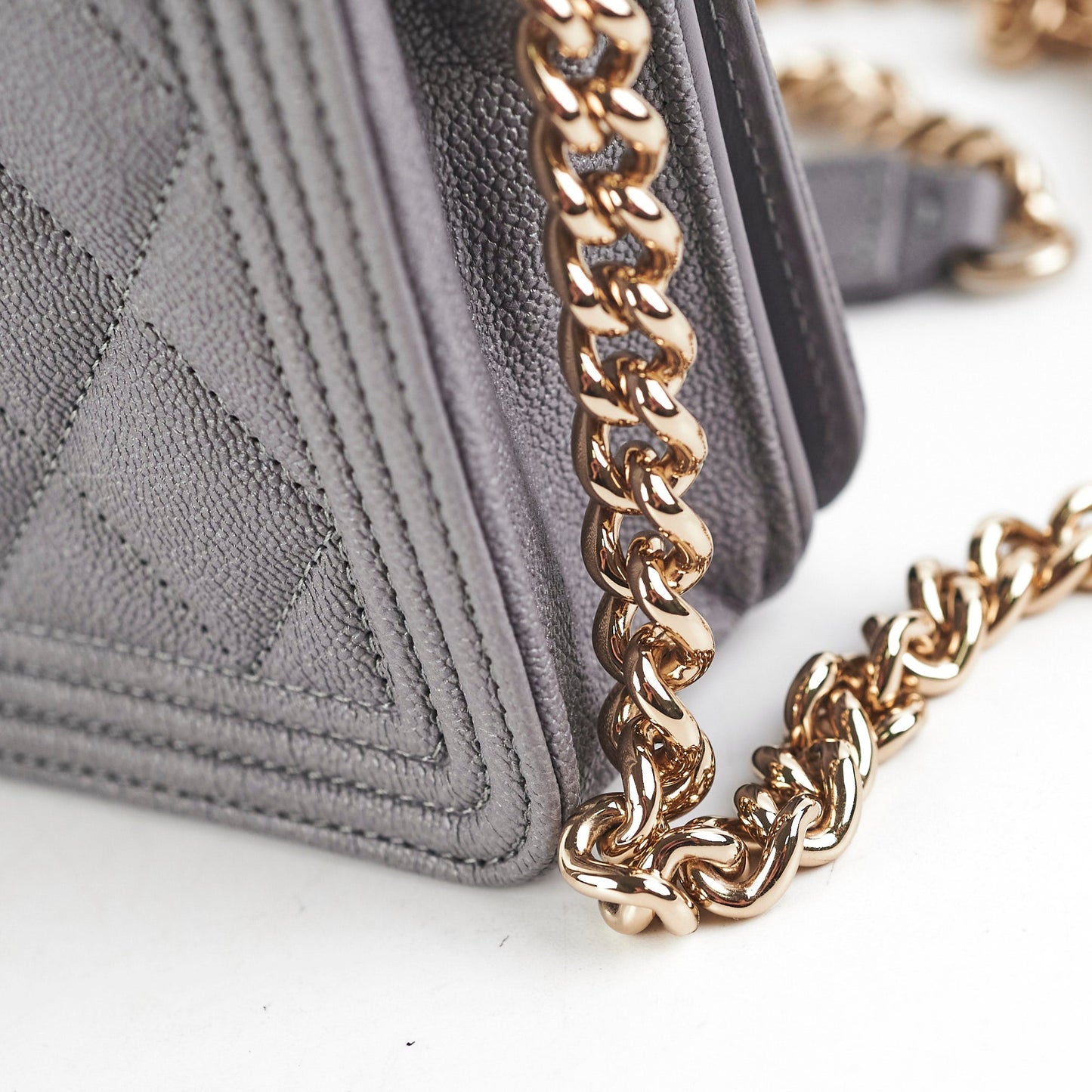 Deal of the Week - Chanel Boy Caviar Wallet On Chain Grey -30 Series