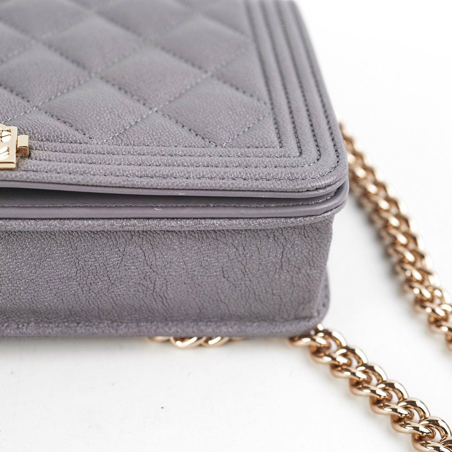 Deal of the Week - Chanel Boy Caviar Wallet On Chain Grey -30 Series