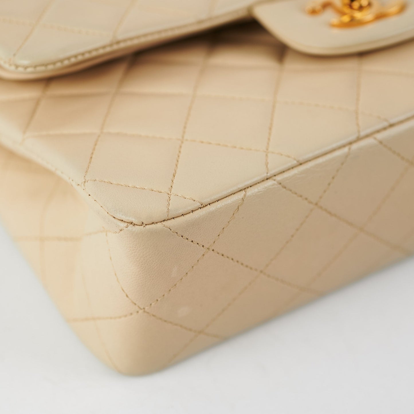Chanel Small  Double Flap Lambskin Beige