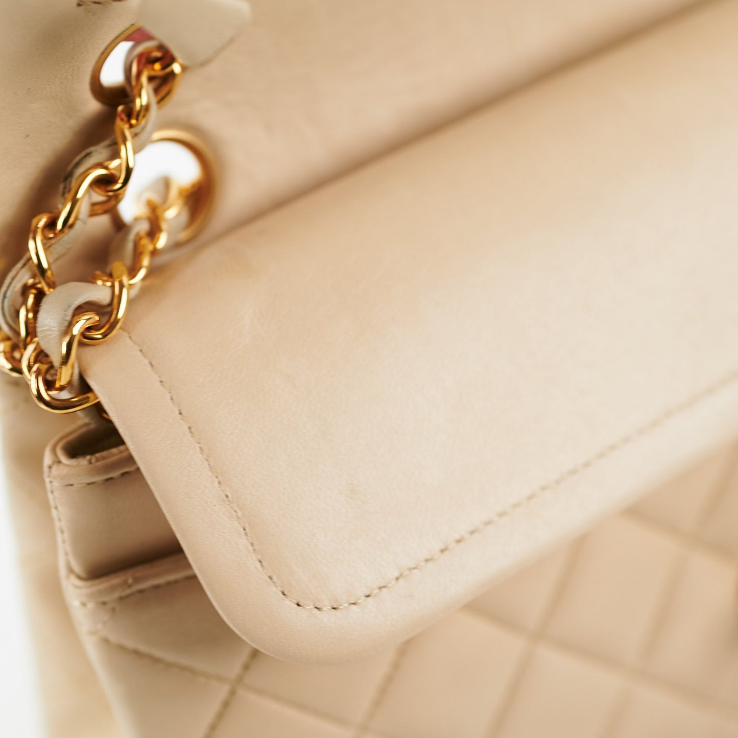 Chanel Small  Double Flap Lambskin Beige