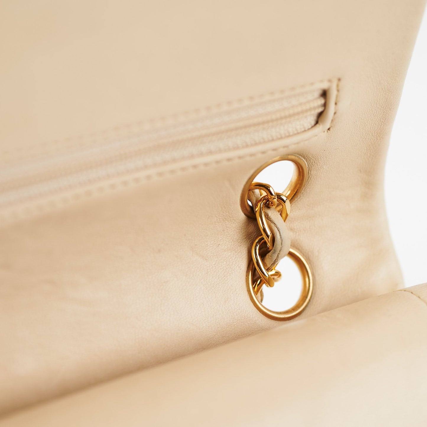 Chanel Small  Double Flap Lambskin Beige