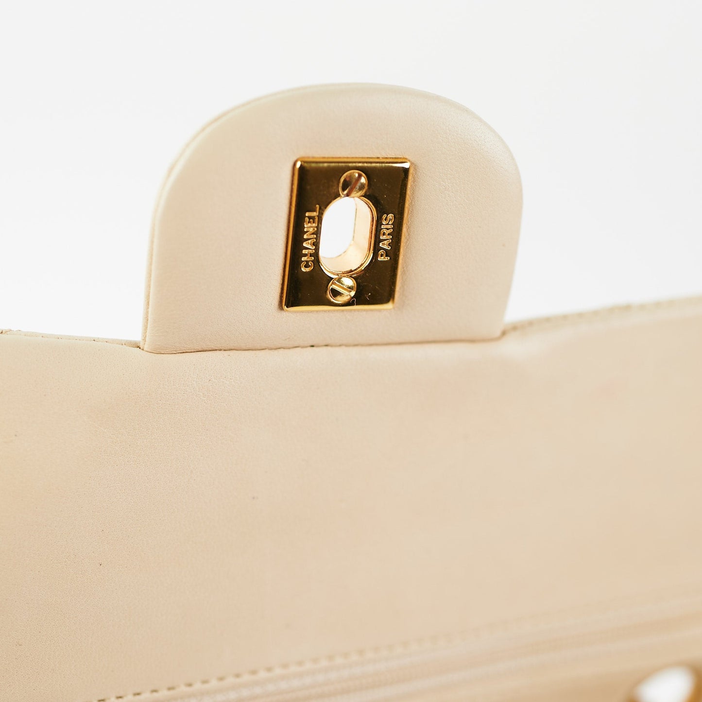 Chanel Small  Double Flap Lambskin Beige
