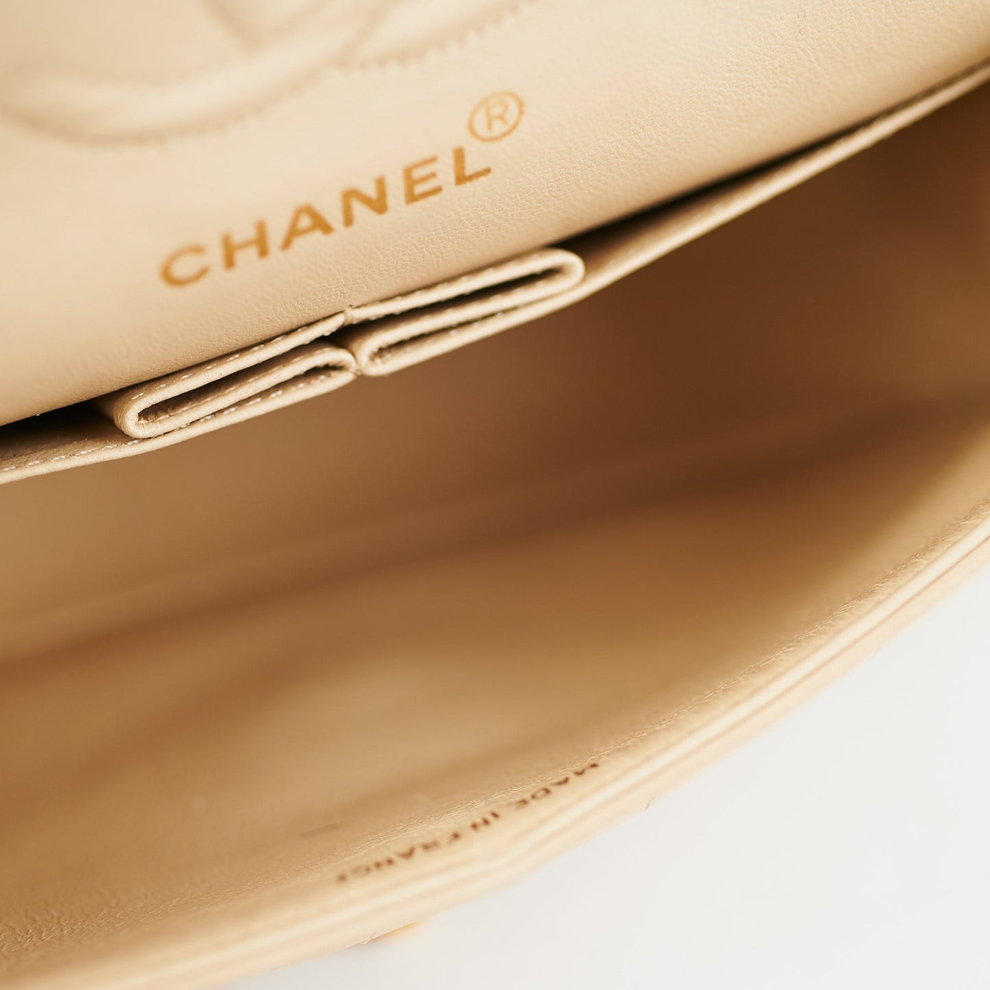 Chanel Small  Double Flap Lambskin Beige