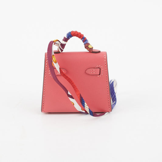 Hermes Kelly Twilly Bag Charm Rose Lipstick