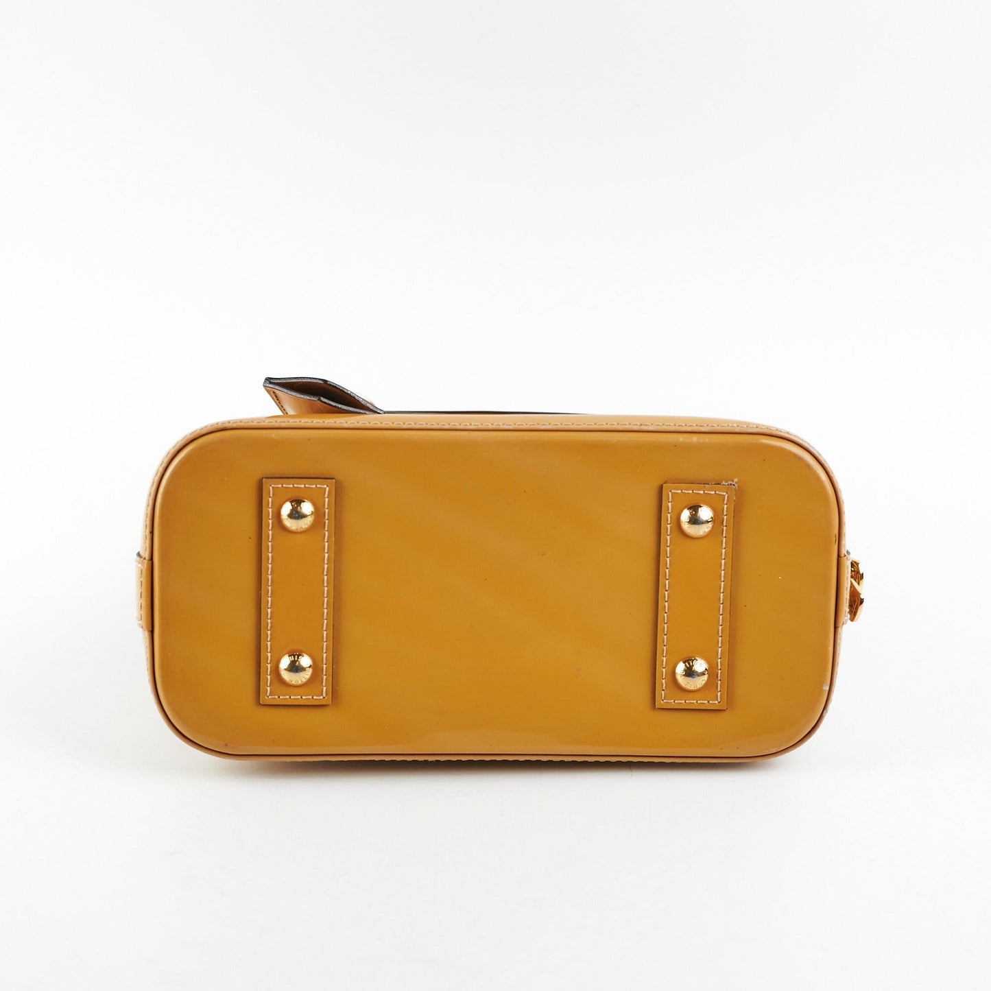 Louis Vuitton Alma BB Patent Stripe Yellow