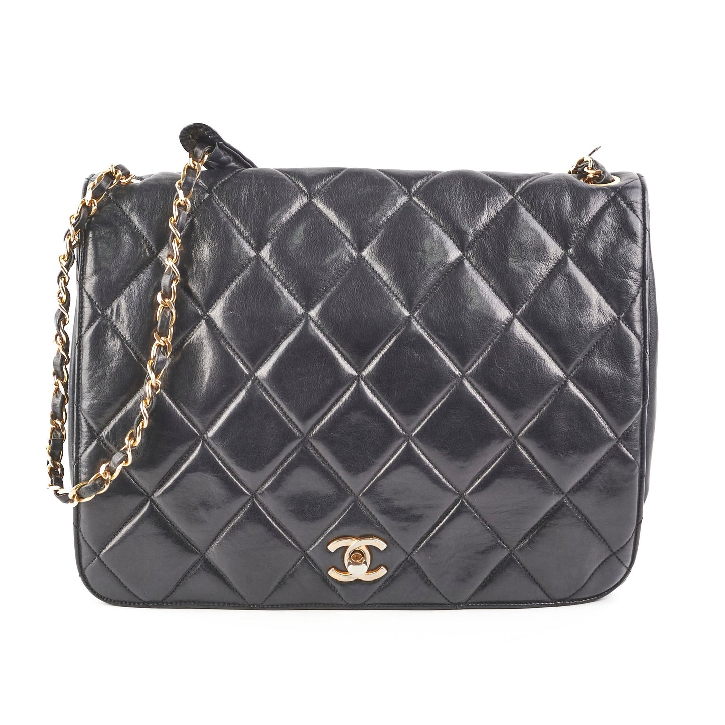 Chanel  Lambskin Black Shoulder Bag
