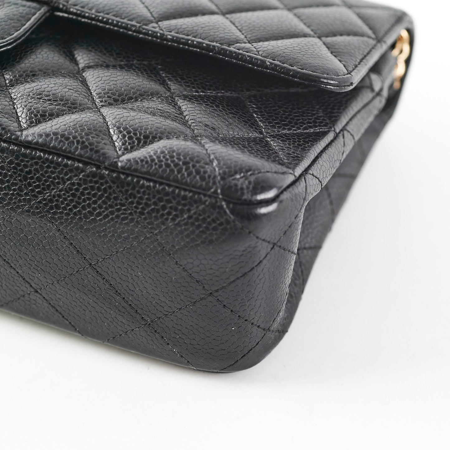 Chanel Medium/Large Caviar Classic Double Flap Black HOLD BC