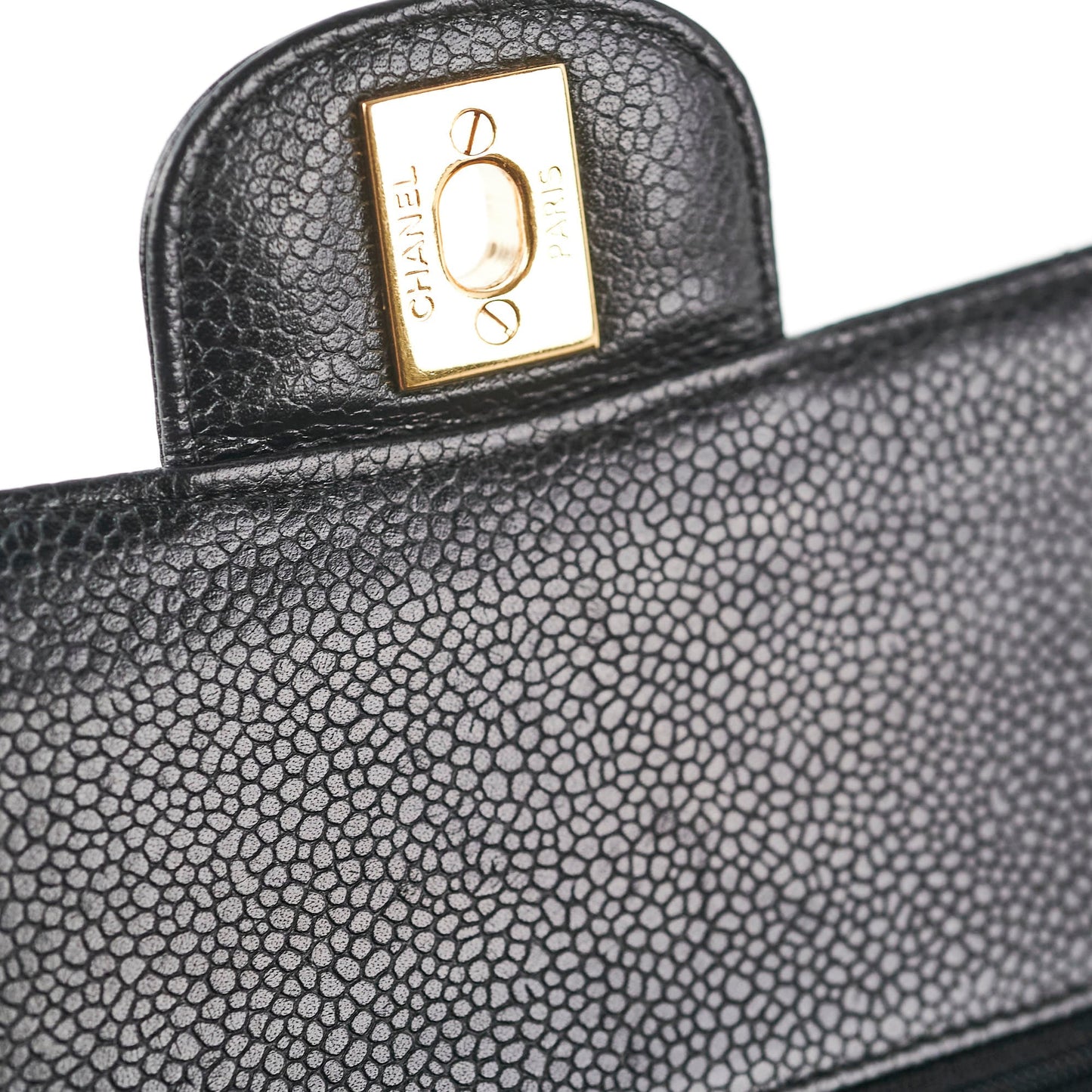Chanel Medium/Large Caviar Classic Double Flap Black HOLD BC