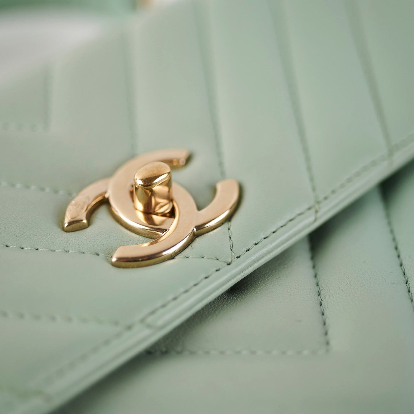 Chanel Trendy CC Chevron Light Green Aqua 25 series