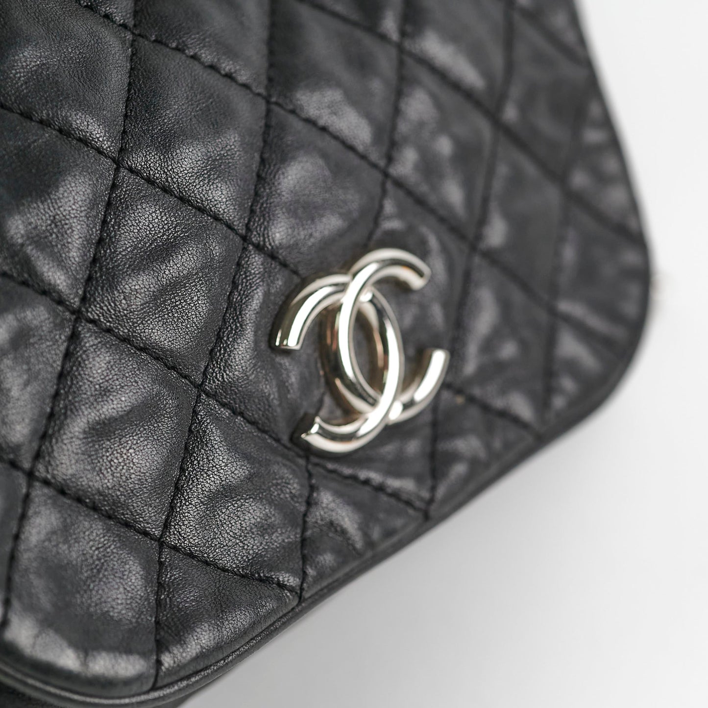 Chanel CC Lambskin Accordion Flap Black