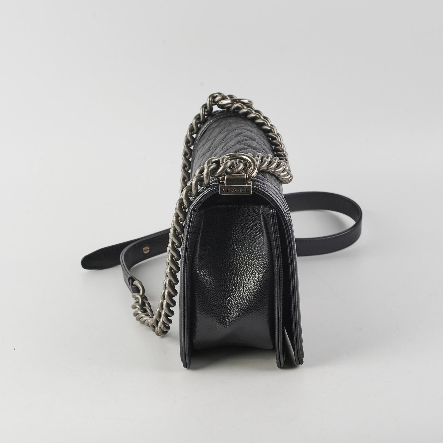 Chanel Old Boy Medium Black Caviar