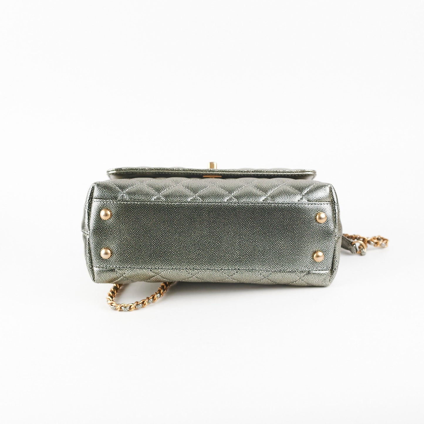 Chanel Small Coco Handle Metallic Silver