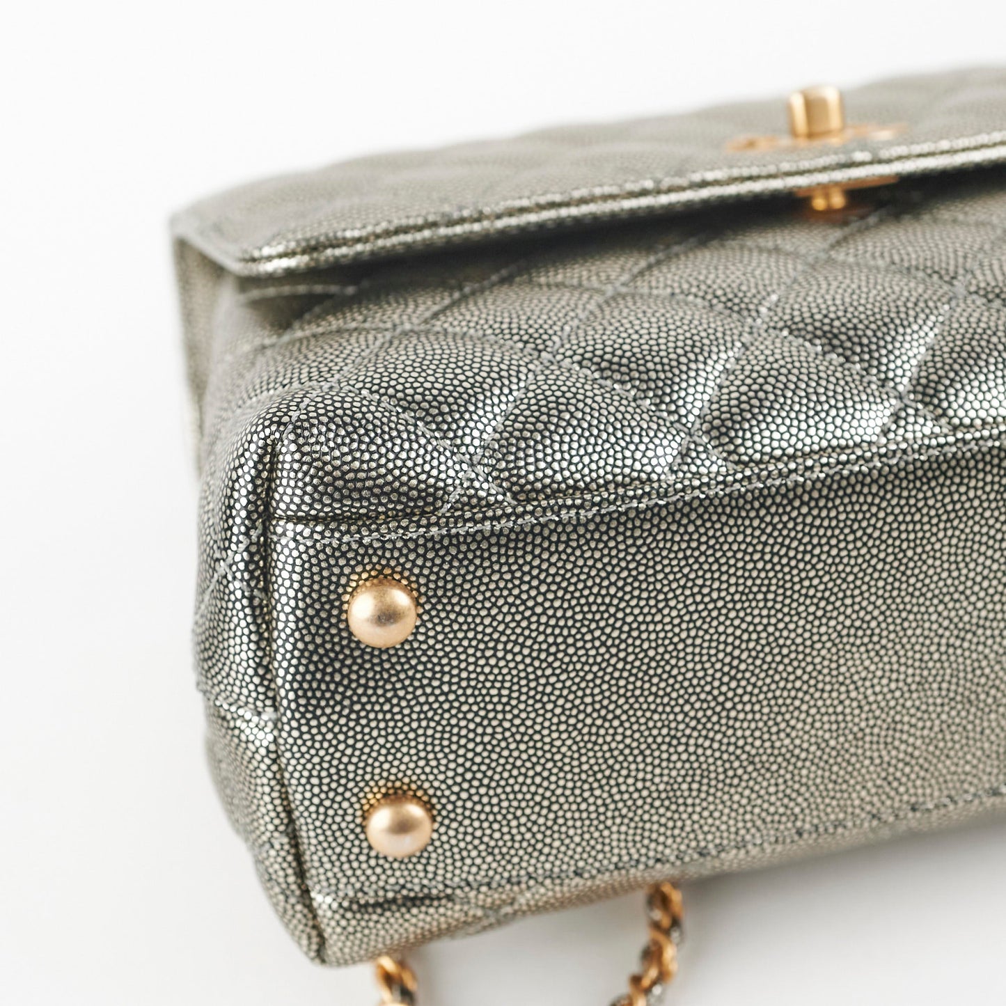 Chanel Small Coco Handle Metallic Silver