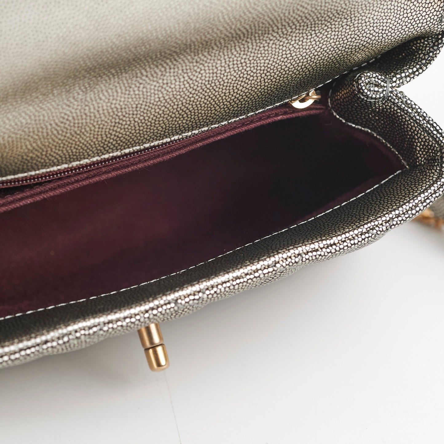 Chanel Small Coco Handle Metallic Silver
