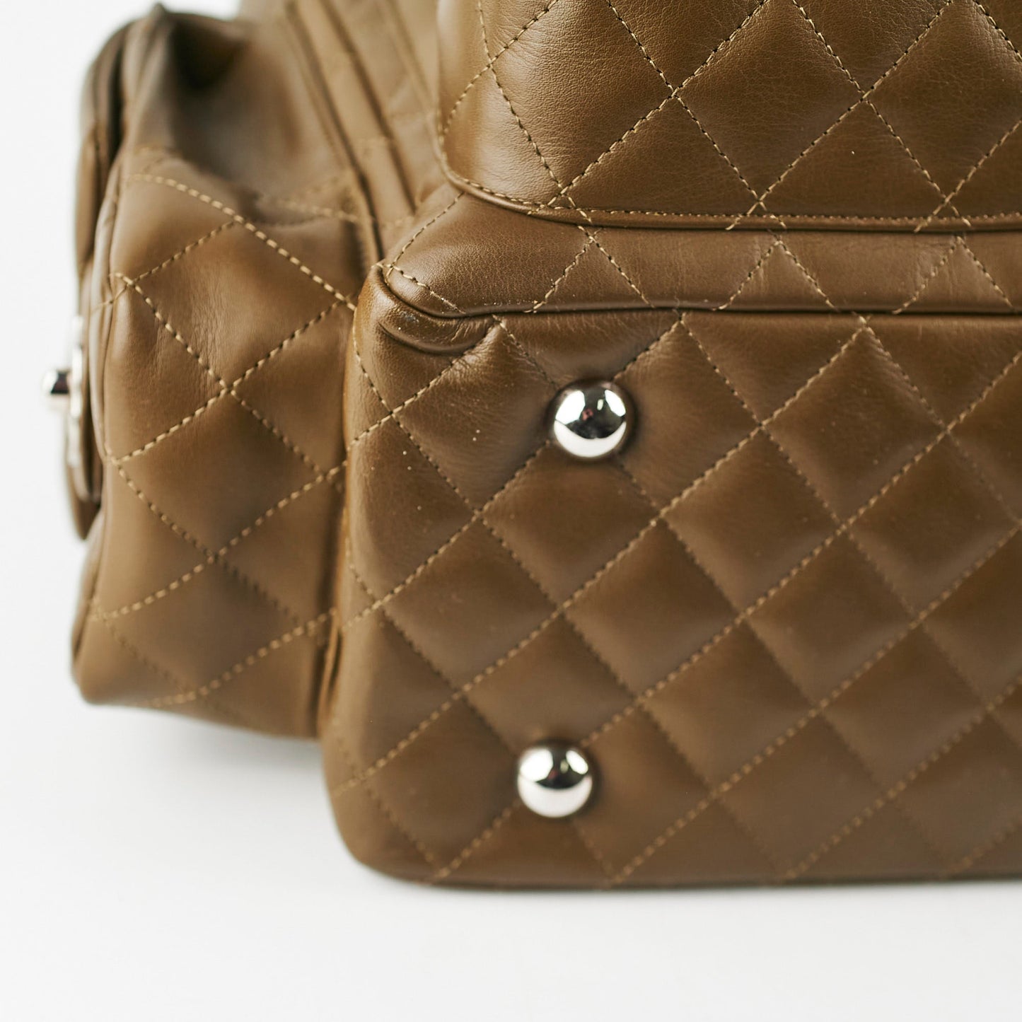 Chanel Cambon Lambskin Reporter Bag Khaki