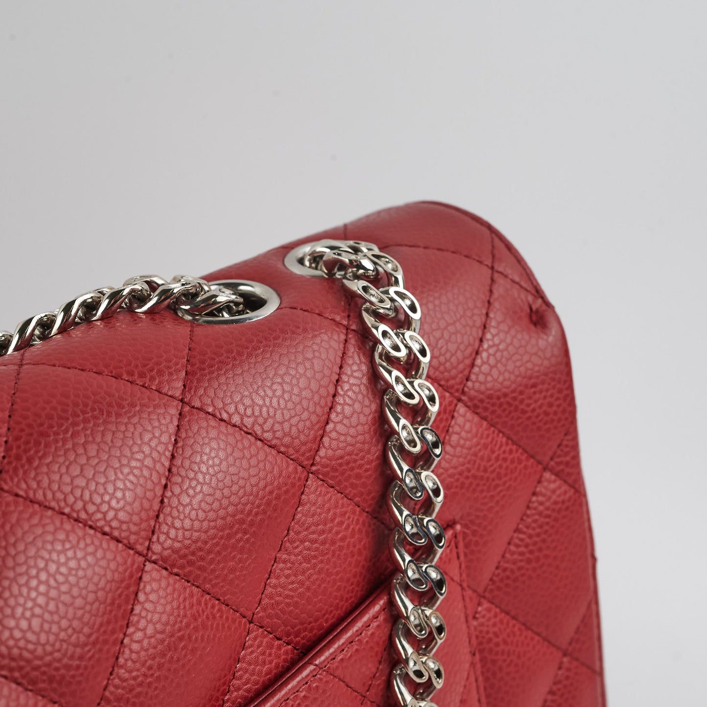Chanel Classic Single Flap Jumbo Caviar Red - Series 11