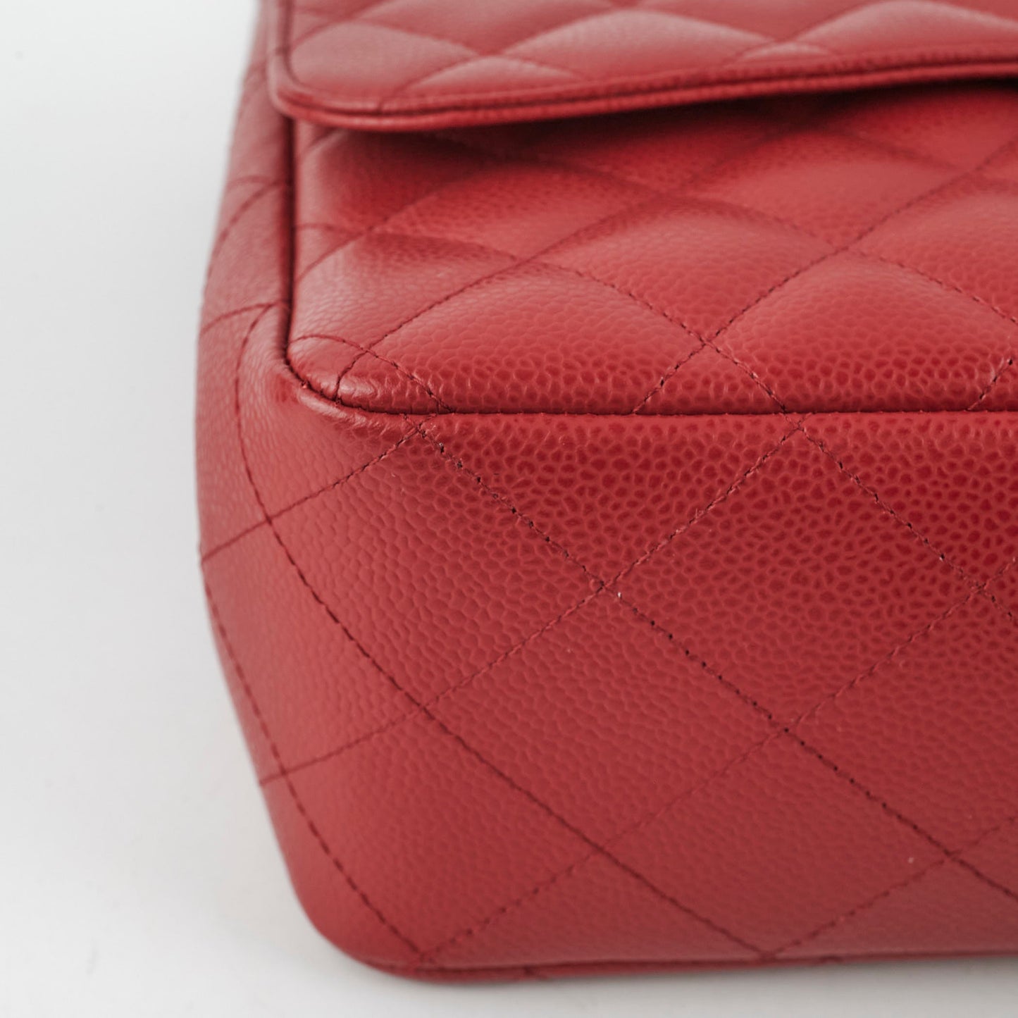 Chanel Classic Single Flap Jumbo Caviar Red - Series 11