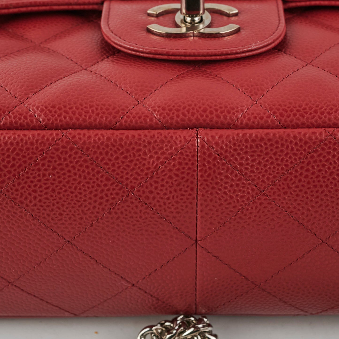 Chanel Classic Single Flap Jumbo Caviar Red - Series 11