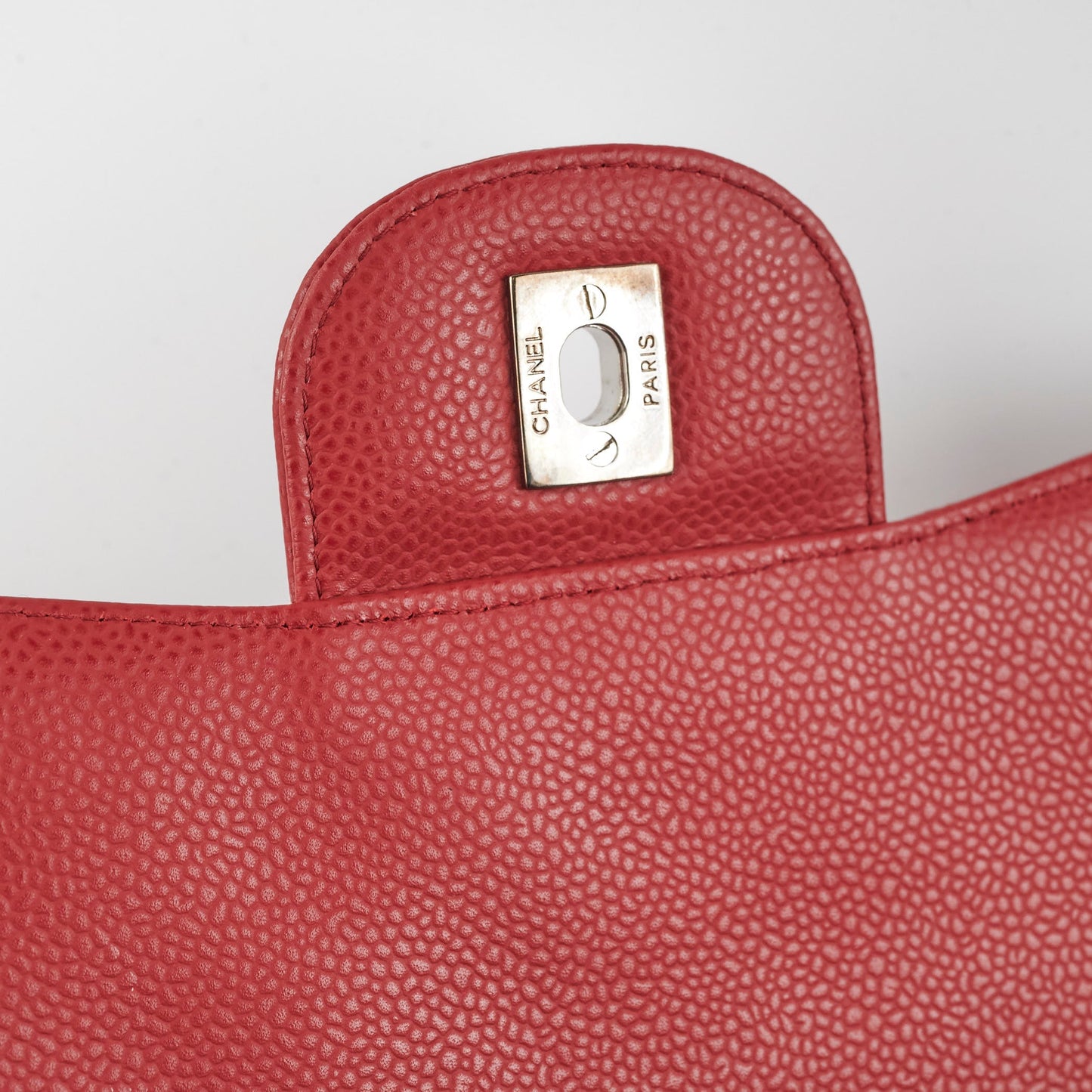 Chanel Classic Single Flap Jumbo Caviar Red - Series 11