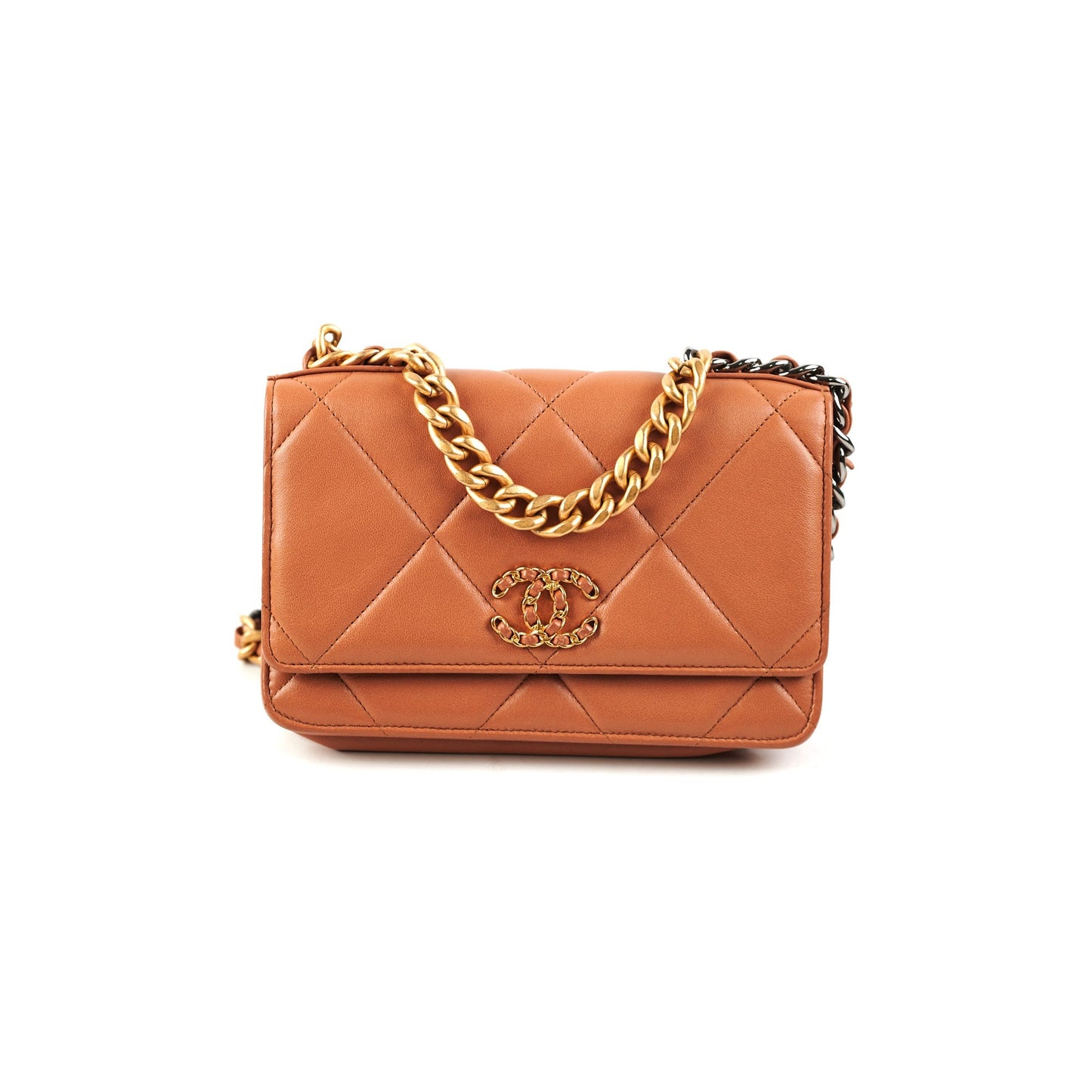 Chanel 19 Wallet on Chain WOC Lambskin Caramel
